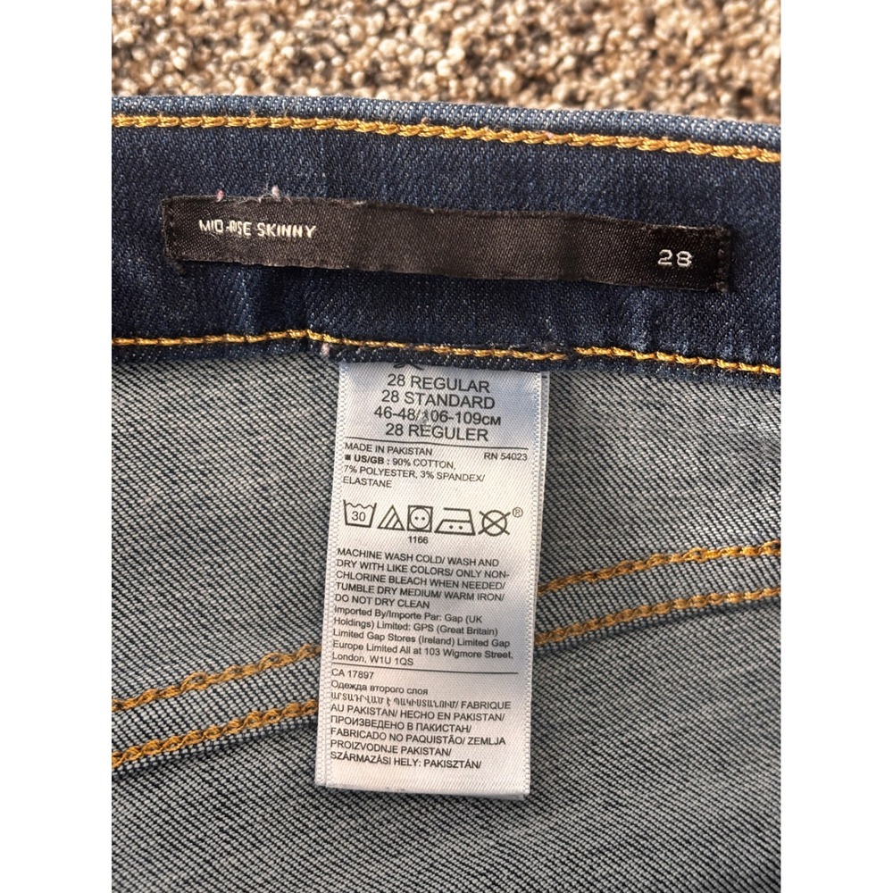 Banana Republic Mid-Rise Skinny Jeans Dark Wash Premium Denim Size‎ 28 - Picture 5 of 10